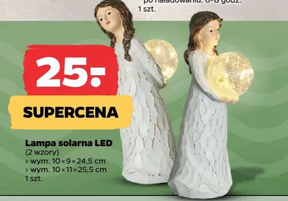 Lampa solarna LED figurka 10x9x24,5cm promocja w Netto