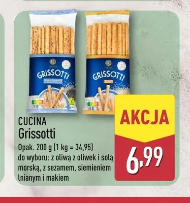 Grissotti z oliwą z oliwek i solą morską Cucina promocja w Aldi