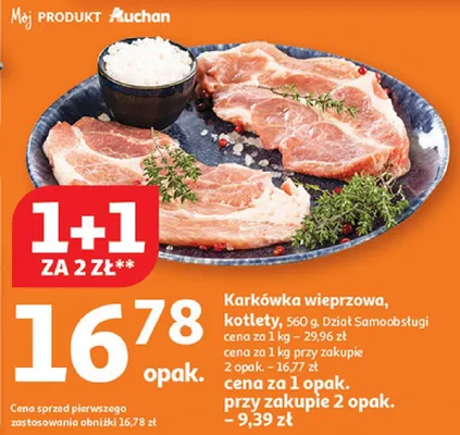 Karkówka wieprzowa, kotlety promocja w Auchan