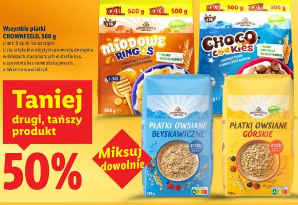 Płatki wszystkie rodzaje promocja w Lidl