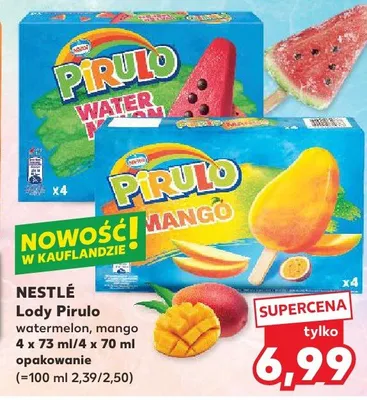 Lody Pirulo watermelon, mango promocja w Kaufland