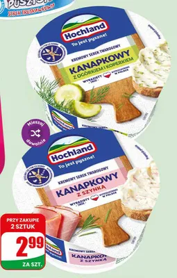 Serek kanapkowy Hochland z ogórkiem i koperkiem promocja w Dino