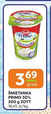 Śmietanka Primo 30% Zott promocja w Społem Częstochowa