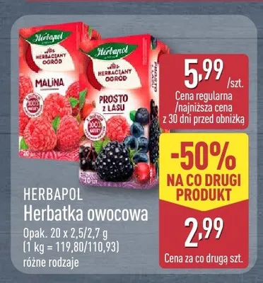 Herbatka owocowa HERBAPOL promocja w Aldi