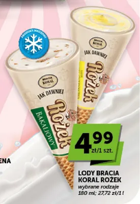 Lody Bracia Koral Rożek promocja w Groszek