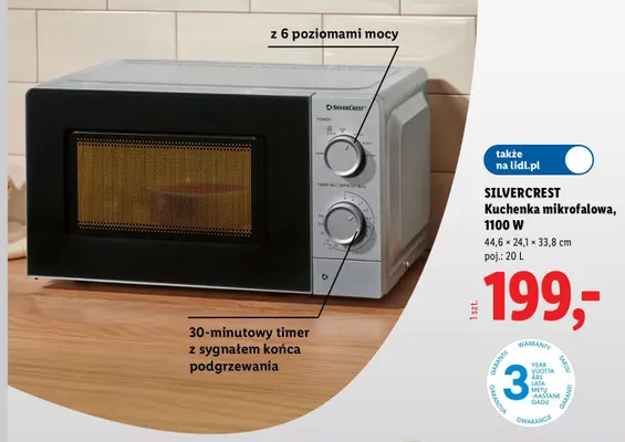 Kuchenka mikrofalowa SilverCrest promocja w Lidl