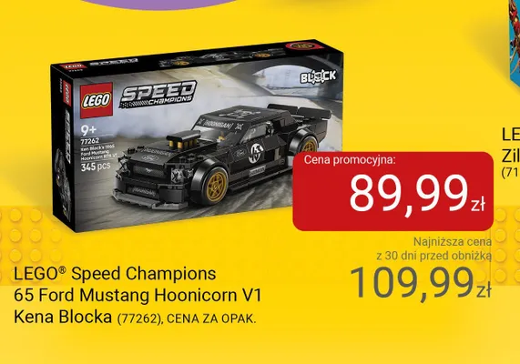 Klocki LEGO Speed Champions 65 Ford Mustang Hoonicorn V1 Kena Blocka 77262 promocja w Smyk