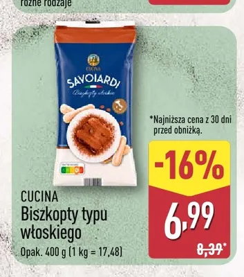 Biszkopty typu włoskiego Cucina promocja w Aldi