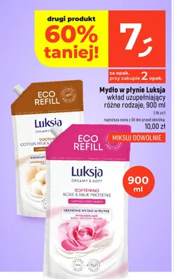 Mydło w płynie Luksja Róża i Proteiny Mleka wkład uzupełniający promocja w Dealz