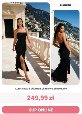 Sukienka koktajlowa Renee Koronkowa Bez Pleców promocja w Renee