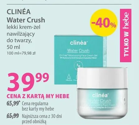 Lekki krem-żel nawilżający do twarzy Water Crush promocja w Hebe