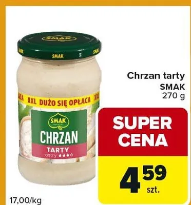 Chrzan tarty Smak promocja w Carrefour Express