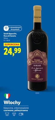 Wino Syrah Appassite, Duca di Sasseta promocja w Lidl