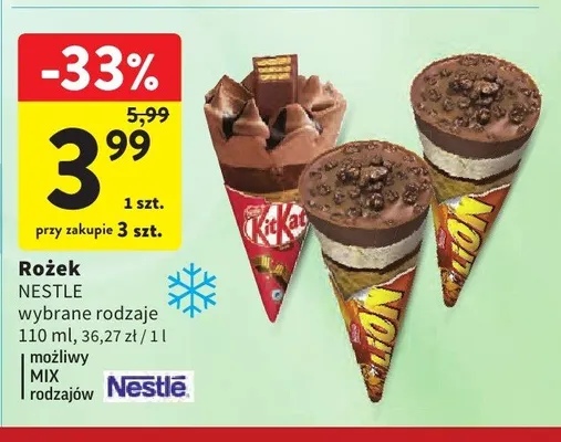 Lody rożek Nestle KitKat promocja w Intermarche