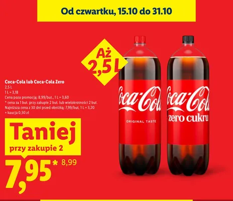 Napój gazowany Coca-Cola Zero promocja w Lidl