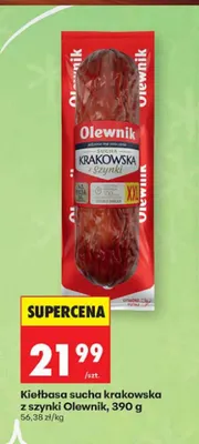 Kiełbasa sucha krakowska z szynki Olewnik promocja w Biedronka