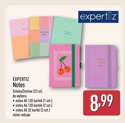 Notes A5 32 kartki Expertiz 3-pak promocja w Aldi