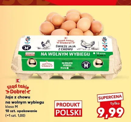 Jaja z chowu na wolnym wybiegu klasa M Stąd takie Dobre! promocja w Kaufland