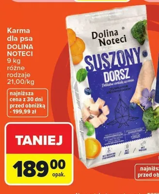 Karma dla psa Dolina Noteci Premium Suszony Dorsz promocja w Carrefour Market