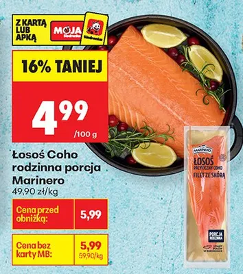 Łosoś Coho rodzinna porcja filet ze skórą promocja w Biedronka