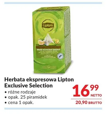 Herbata ekspresowa Lipton Exclusive Selection promocja w Makro