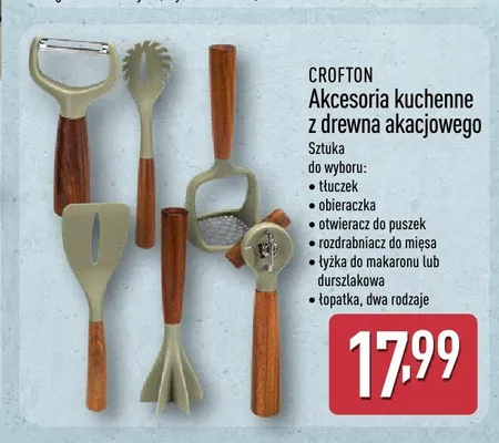 Otwieracz do puszek z drewna akacjowego Crofton promocja w Aldi