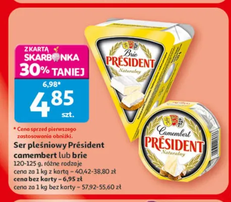 Ser pleśniowy Brie naturalny Président promocja w Auchan