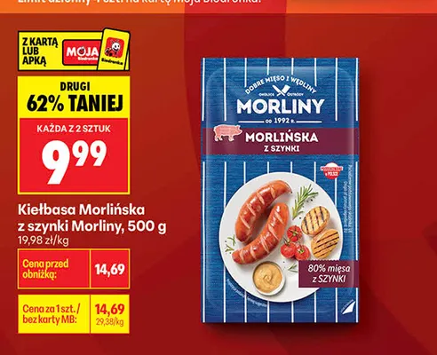 Kiełbasa Morlińska z szynki Morliny promocja w Biedronka