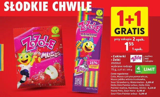 Cukierki Żelki Zozole promocja w Intermarche
