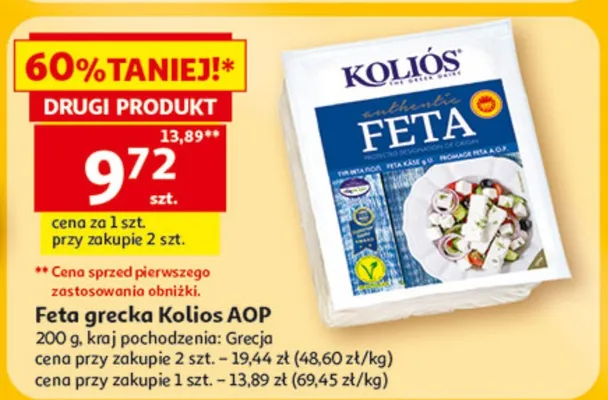 Feta grecka AOP promocja w Auchan