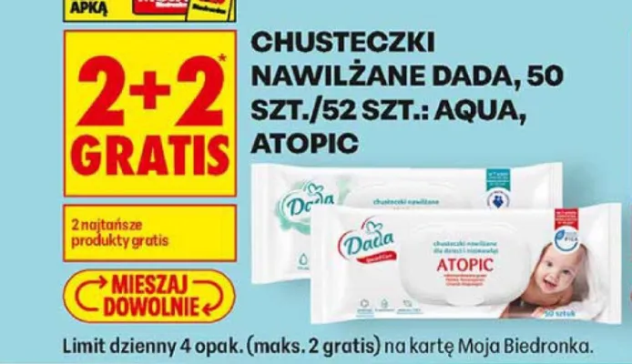 Chusteczki nawilżane Dada promocja w Biedronka