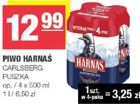 Piwo Harnaś Carlsberg puszka promocja w SPAR