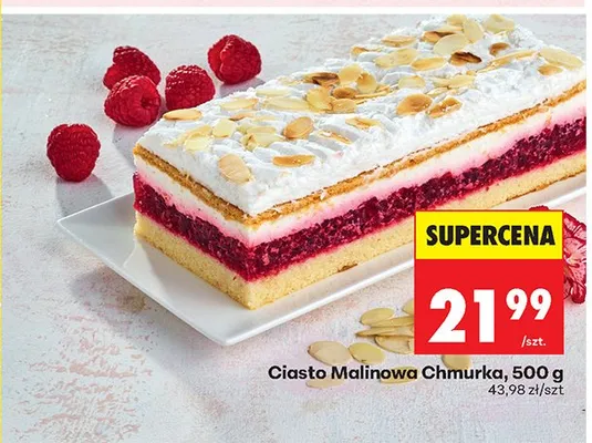Ciasto Malinowa Chmurka, 500 g promocja w Biedronka