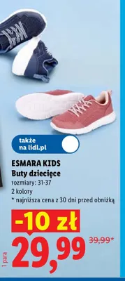 Buty dziecięce ESMARA KIDS promocja w Lidl