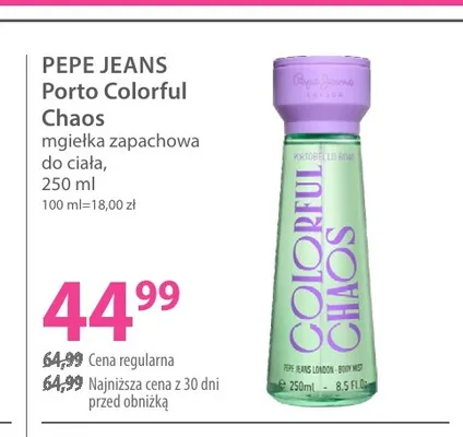 Mgiełka zapachowa do ciała Pepe Jeans Porto Colorful Chaos promocja w Hebe