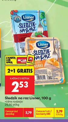 Śledzik na raz w sosie grzybowym kurki Lisner promocja w Biedronka