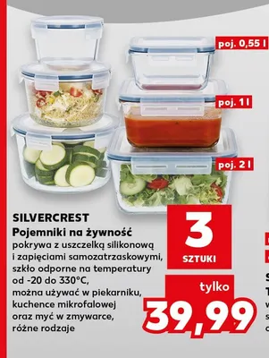 Pojemniki na żywność 3-pak Silvercrest promocja w Kaufland