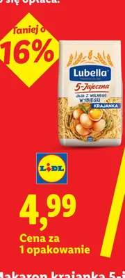 Makaron krajanka 5-jajeczna Lubella promocja w Lidl