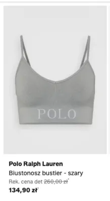 Biustonosz bustier Polo Ralph Lauren szary promocja w Lounge by Zalando
