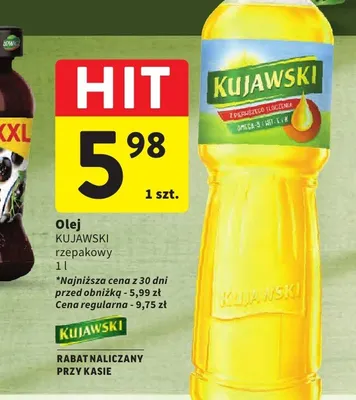 Olej rzepakowy Kujawski promocja w Intermarche