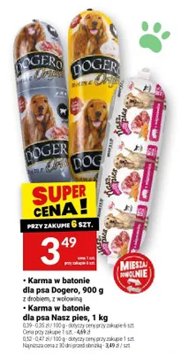 Karma w batonie dla psa Dogero z drobiem promocja w Twój Market