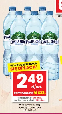 Woda lekko gazowana Żywiec Zdrój promocja w emma MARKET