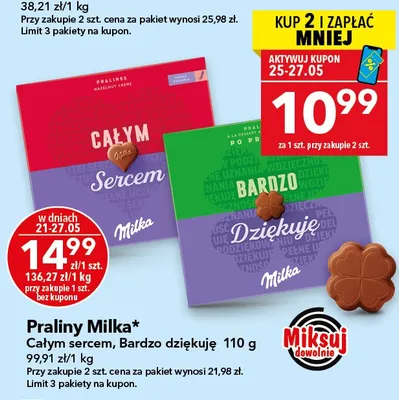Praliny Milka Bardzo dziękuję promocja w LEWIATAN
