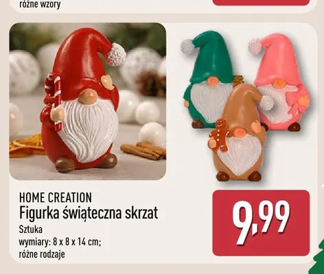 Figurka świąteczna skrzat Home Creation promocja w Aldi