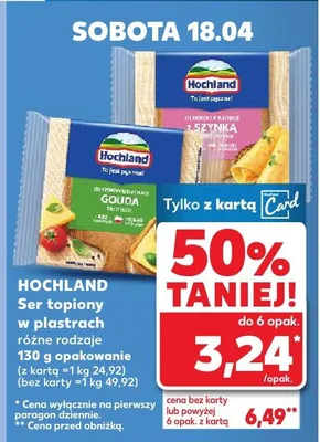 Ser topiony w plastrach różne rodzaje Hochland promocja w Kaufland
