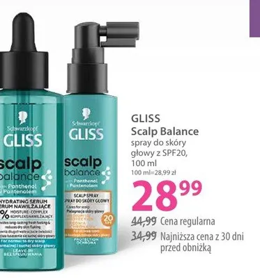 Spray do skóry głowy Gliss Scalp Balance z SPF20 promocja w Hebe