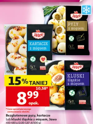 Bezglutenowe kartacze z mięsem Jawo 450-480g promocja w Auchan