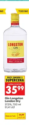 Gin Longston London Dry 37,5% promocja w Biedronka