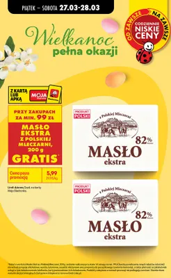 Masło ekstra 82% z polskiej mleczarni promocja w Biedronka