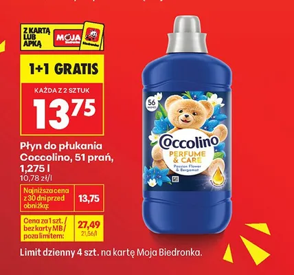 Płyn do płukania Coccolino Perfume & Care Passion Flower & Bergamot promocja w Biedronka